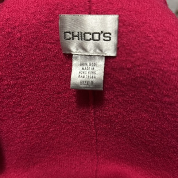 Chico’s women long sleeve Jacket Blazer Cardigan Size 0 (S) Pink Wool open front - Picture 4 of 9
